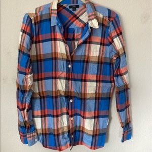 plaid j. crew button up